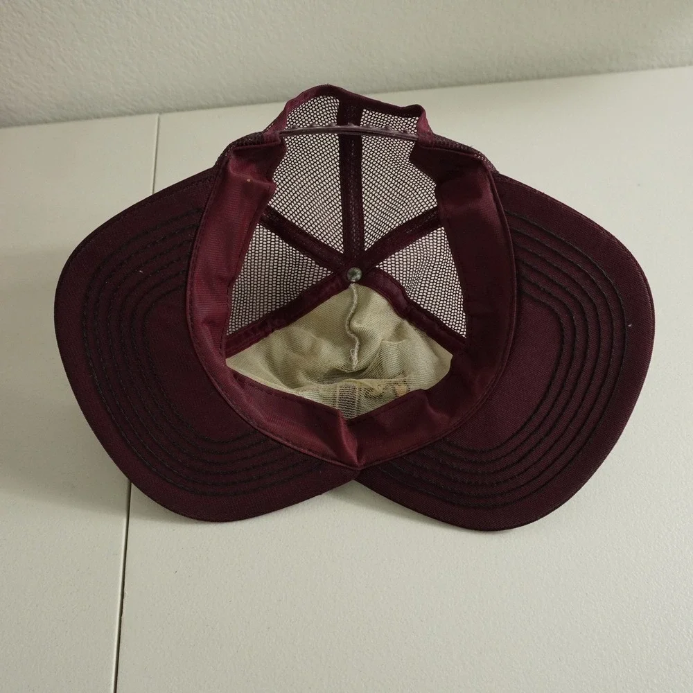 Rare Double Brim Texas A&M Trucker Hat Maroon Grey Vintage Snapback ATM Logo